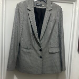 Karl Lagerfeld Black and White Blazer Classic Suit Jacket